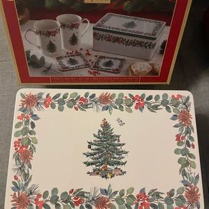 New Christmas Tree Spode 5 piece tin set